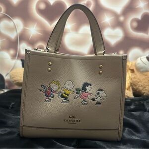 TAKING OFFERS! Coach Limited Ed X Peanuts Dempsey Tote 22 With Snoopy&Friends